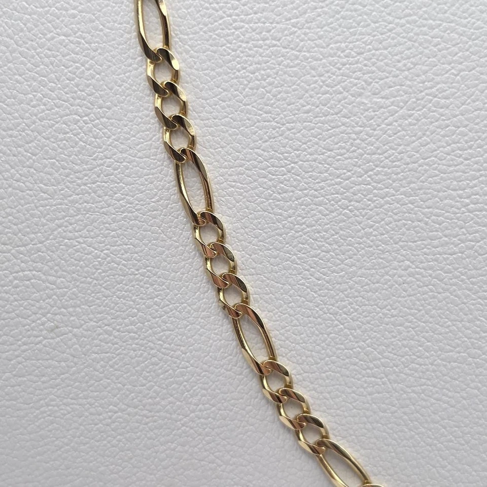 21.5" Long 14K Yellow Gold 3mm Thick Figaro Link Chain Necklace MADE IN ITALY - Image 4 of 4