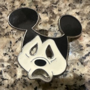 Disney Mickey Mouse Sad Face Pin Black White Contemporary Single Collectible