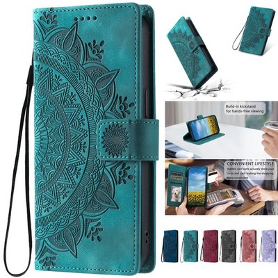Flip Leather Totem Wallet Phone Case For Xiaomi 15 14 11 13 12 11T POCO X4 M7 M4