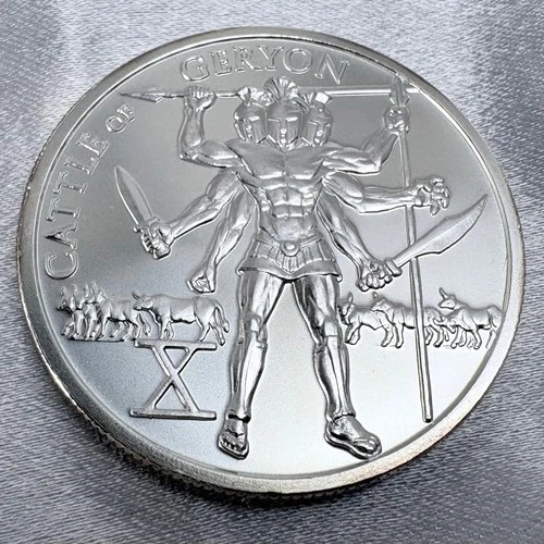 12 Labors of Hercules Cattle of Geryon X 1 oz .999 Fine Round
