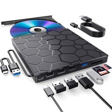 External CD/DVD Drive for Laptop, DVD Player for Laptop, 8 in 1 USB 3.0 Ultra...
