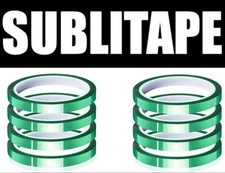 8 Rollos cinta termica para sublimación y transfer SUBLITAPE 4mm x 33m VERDE