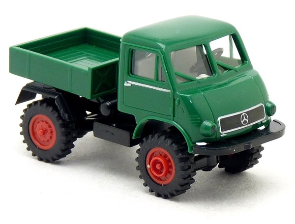 Brekina 39050 MB Mercedes Benz Unimog 402 Froschauge Pritsche GrüN LKW 1:87 H0-image