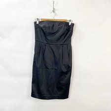 Express Design Studio 2 Womens Black Silky Strapless Tafetta Cocktail Mini Dress