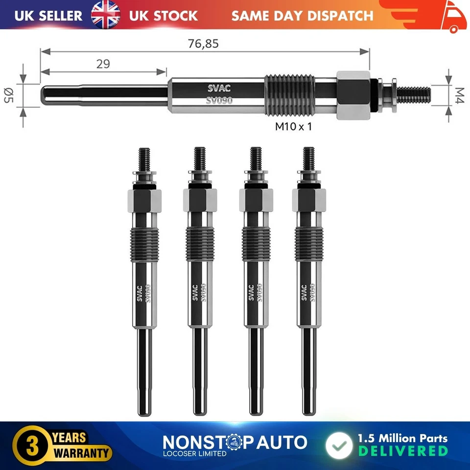 4x Bujías incandescentes para VW Transporter V VI Multivan V VI Caddy III IV 059963319F - Imagen 3 de 4
