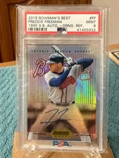 Freddie Freeman - 2015  Bowman's Best - 1995 B B Auto - Orange Ref - #FF - PSA 9