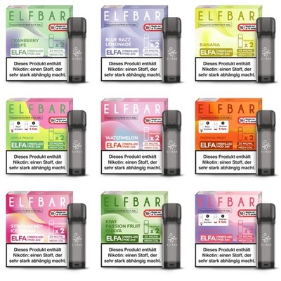 Elfa Pods 2er Pack 20mg/ml   Elfbar Nachfüllpods + Leerpods   Alle Sorten