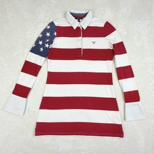 Robe Chemise Gant Femme S Drapeau Américain Rayé Manches Longues Logo Brodé