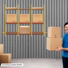 4 Pack Cargo Shipping Container Shelving Shelf Bracket 19"x52" Universal Yellow