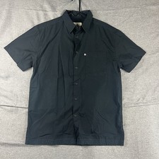 Colorado Shirt Mens M Black Collar Button Up Cotton Office Formal Regular Adult