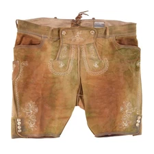 Alpin de Lux Tyrol Bavarian Lederhosen Leather Shorts Mens EU 60 / US ~W42 / 3XL