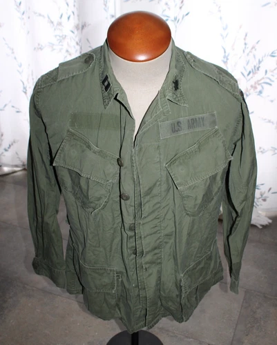 Vintage Military Coat, Man’s Combat Tropical - Vietnam Era US Army Slant Pocket