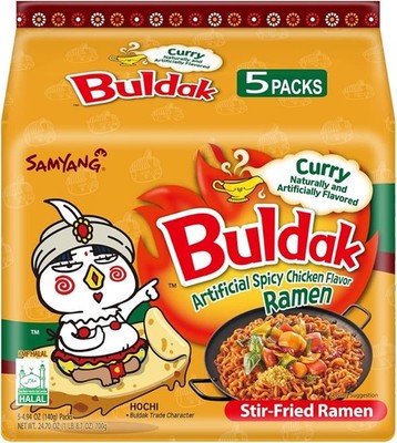 Samyang Buldak Spicy Ramen - CURRY NOODLES (Pack of 5) BB OCT 2026 DISCONTINUED