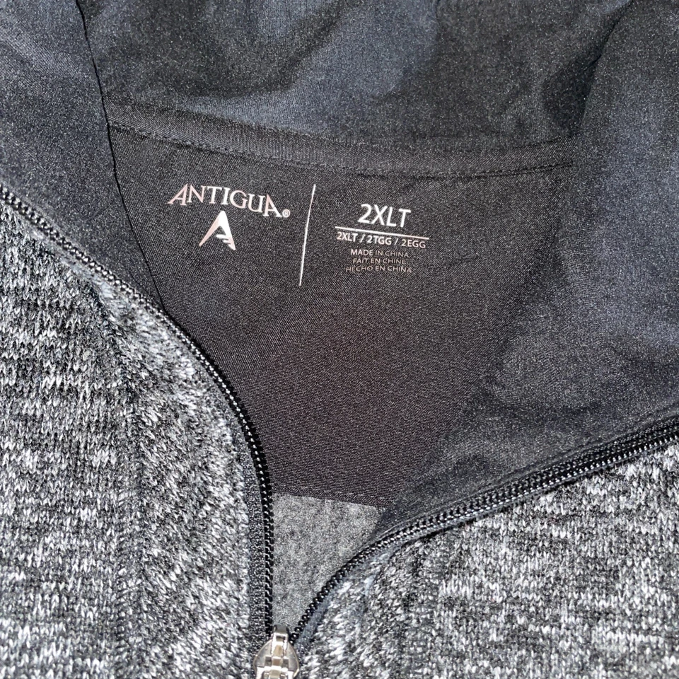 Pullover Alabama Crimson Tide Antigua para Hombres 2XLT Negro Bordado 1/4 Cremallera Cálido A2 Foto 4 de 4