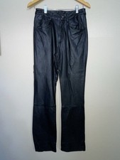 Wilsons Women Pants 8 Black Leather Experts High Rise Pockets 1990 Biker VINTAGE