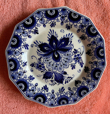 Royal Delft Blue Handpainted Plate Collectible Delftware Authentic Dutch 9.5''