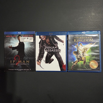 Lot of 3, Ip Man 2 / Ninja Assassin / The Forbidden Kingdom Blu-ray Action Set