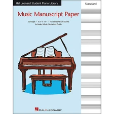 Hal Leonard Music Manuscript Paper Standard Size Staves 8.5 X 11 Piano Library