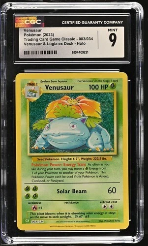 VENUSAUR TCG CLASSIC #003/034 - 2023 POKÉMON VENUSAUR LUGIA EX DECK CGC 9 MINT