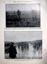 Old Vintage Print French Offensive Ww1 Vaucherauville Troops Sier 1927