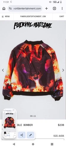 FA F*CKING AWESOME NEW WITH TAGS REVERSIBLE BOMBER-BLACK MEDIUM image 12