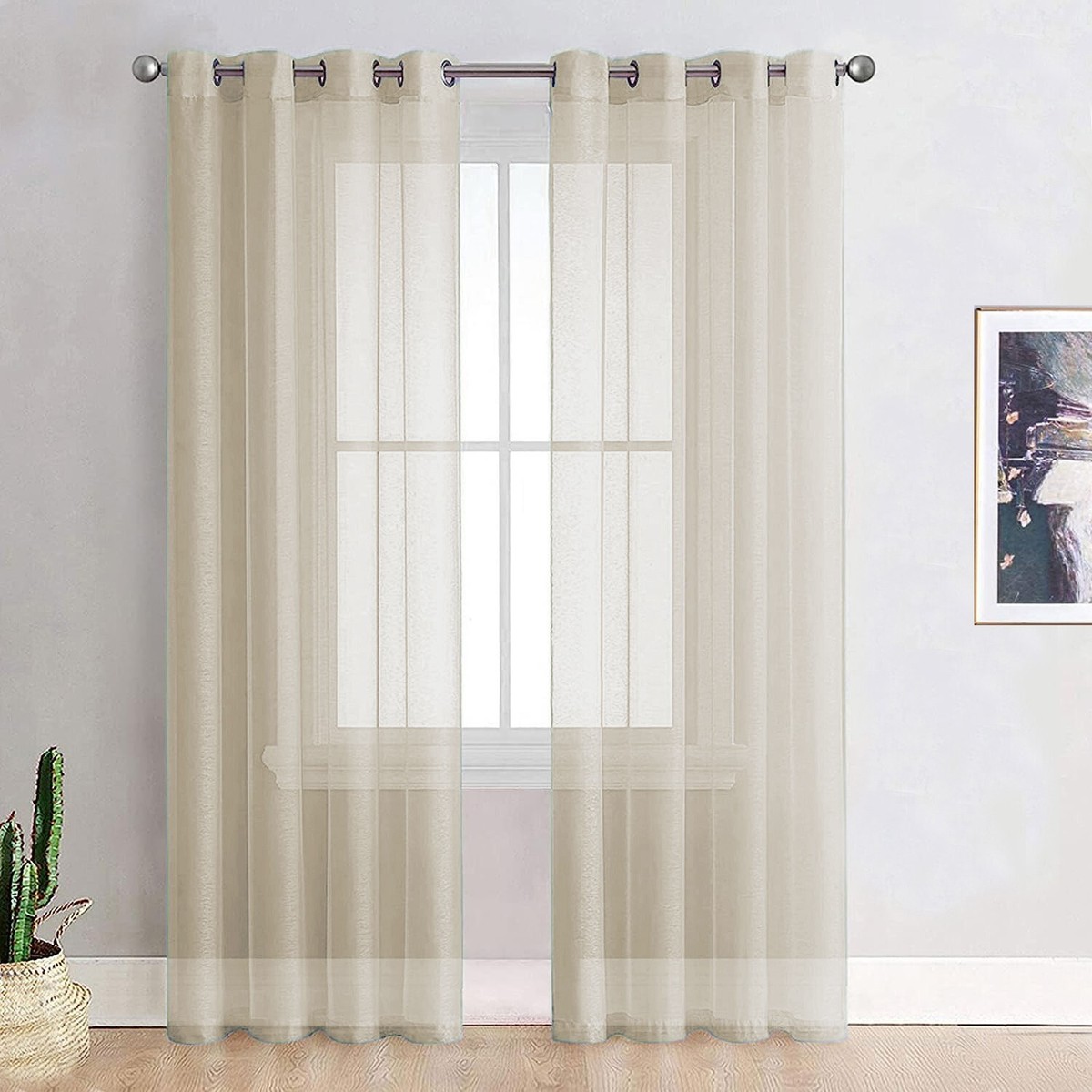 Coppia Tende per Interni Moderne Con Anelli 2 Pezzi Tenda A Pannello Finestra