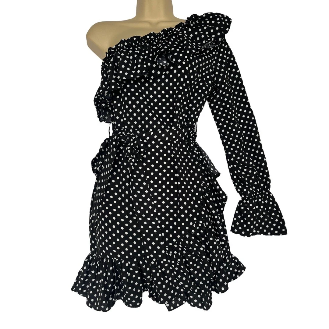 Nasty gal black hotsell polka dot dress