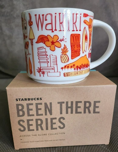NEW IN BOX Starbucks Coffee Mug 14 oz Cup Been There Series WAIKIKI