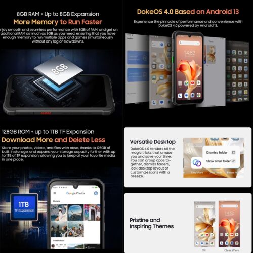 6.1"Blackview BV5300 Plus Smart Phone 16GB+128GB P68/IP69K Android 13 Octa Core - Picture 17 of 18