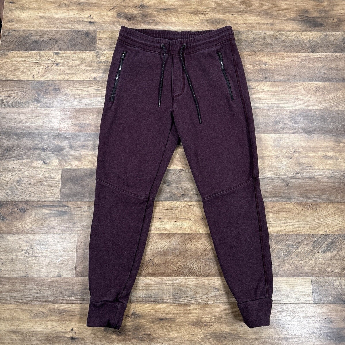 American Eagle Sweatpants Mens Small Red Fleece Tapered Athletic Jogger  Sweats