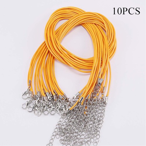 10Pcs Multicolor Leather Wax Necklace Cord DIY Chain String Rope Lobster Clasp - Picture 23 of 39