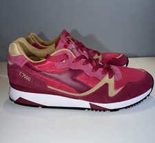 Diadora Mens V7000 Tan Red Suede Retro Casual...