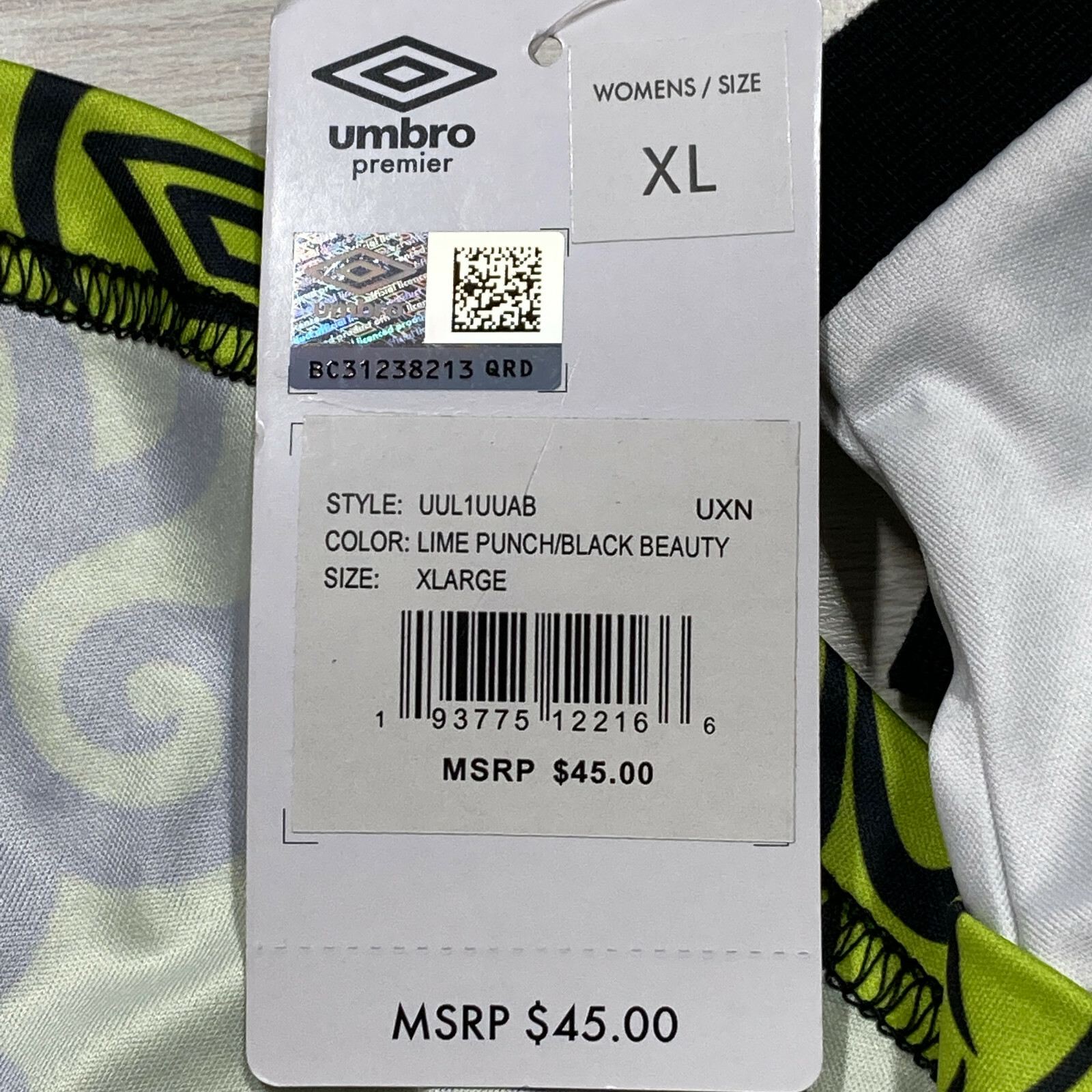 Umbro Women's Sublimated S/S Soccer Jersey Lime Punch/Black Beauty Size