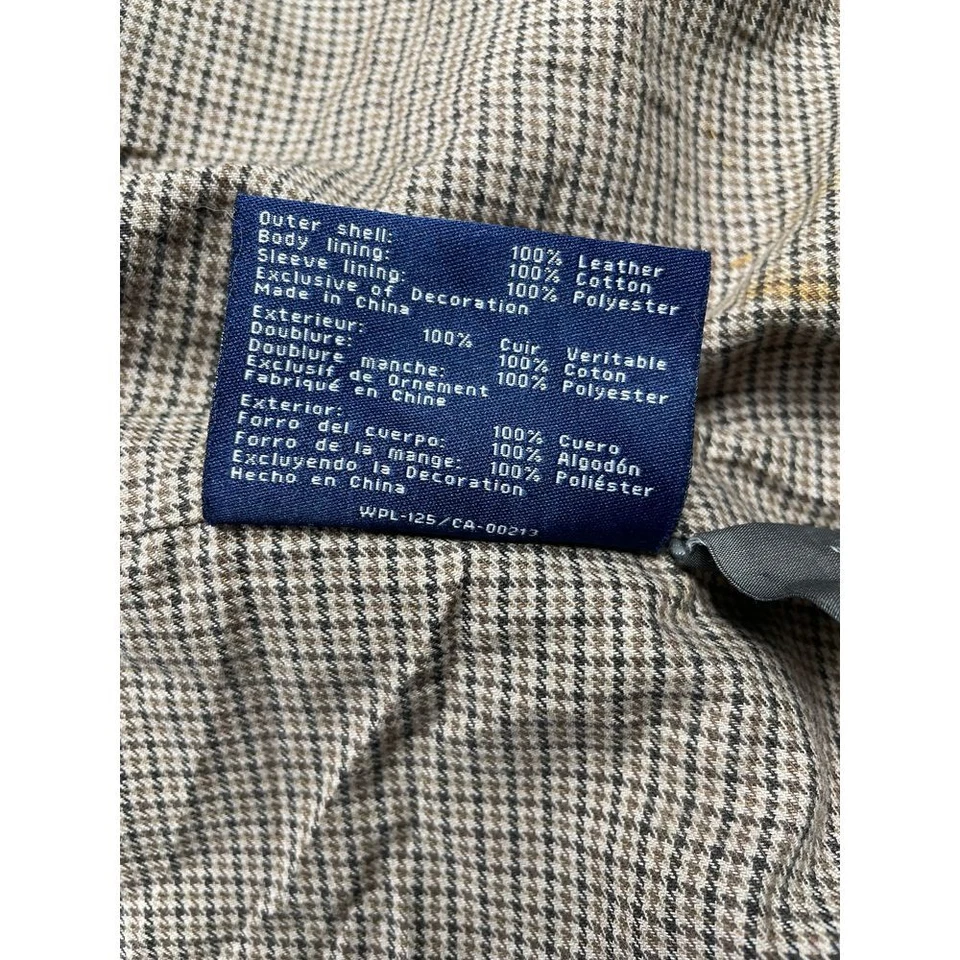 Chaps Men's Brown Jacket Leather Full Sleeve & Zipper Collared Size XL - Image 3 of 4