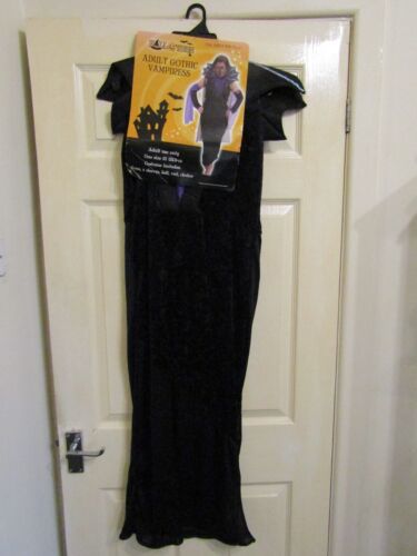 HALLOWEEN ADULT GOTHIC VAMPIRESS FANCY DRESS COSTUME SIZE 8-12. - Picture 3 of 10