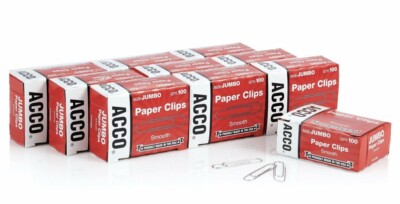Acco Brands Recycled Jumbo Paper Clips, 100 Count, Silver (72511