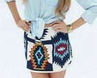 JUPE COURTE ZARA BRODÉE JACQUARD ETHNIQUE MINI JUPE TAILLE S NEUVE