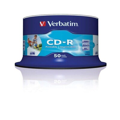 Verbatim Vollgesicht bedruckbar 52x CD-R 700 MB - 50 Discs
