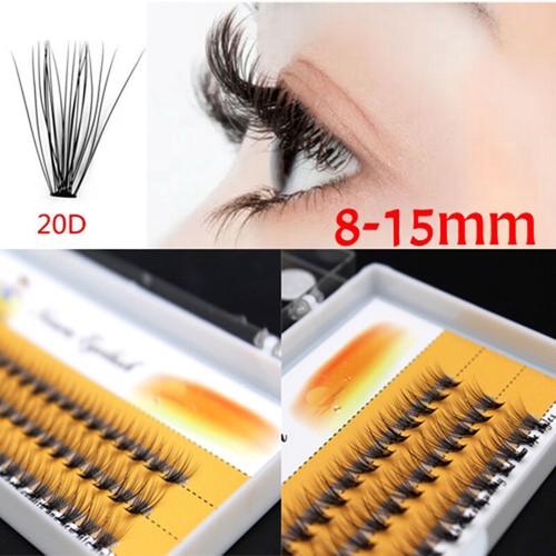 60X Individual Flare Cluster Eyelashes Knotted Eyelash Extensions False Lashes ◁ - Picture 6 of 20