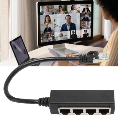 1 To 4 RJ45 LAN Port Internet Ethernet Cable Splitter Adapter Connector I Fit