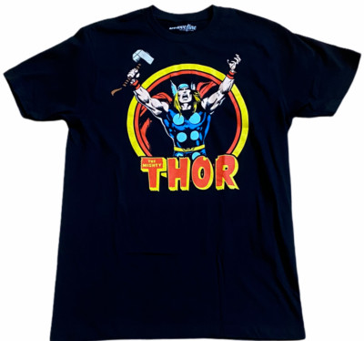 Marvel Comics The Mighty Thor Arms Raised Vintage Design Tee Shirt New 