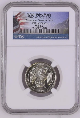 2020 W American Samoa Park Quarter 25c NGC MS67 First Releases