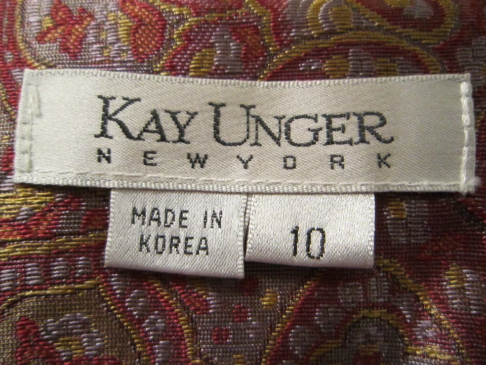 NUEVA TALLA 10 KAY UNGER NOCHE PAISLEY CHAQUETA GRANATE TERCIOPELO FALDA, BODA FIESTA Foto 3 de 4