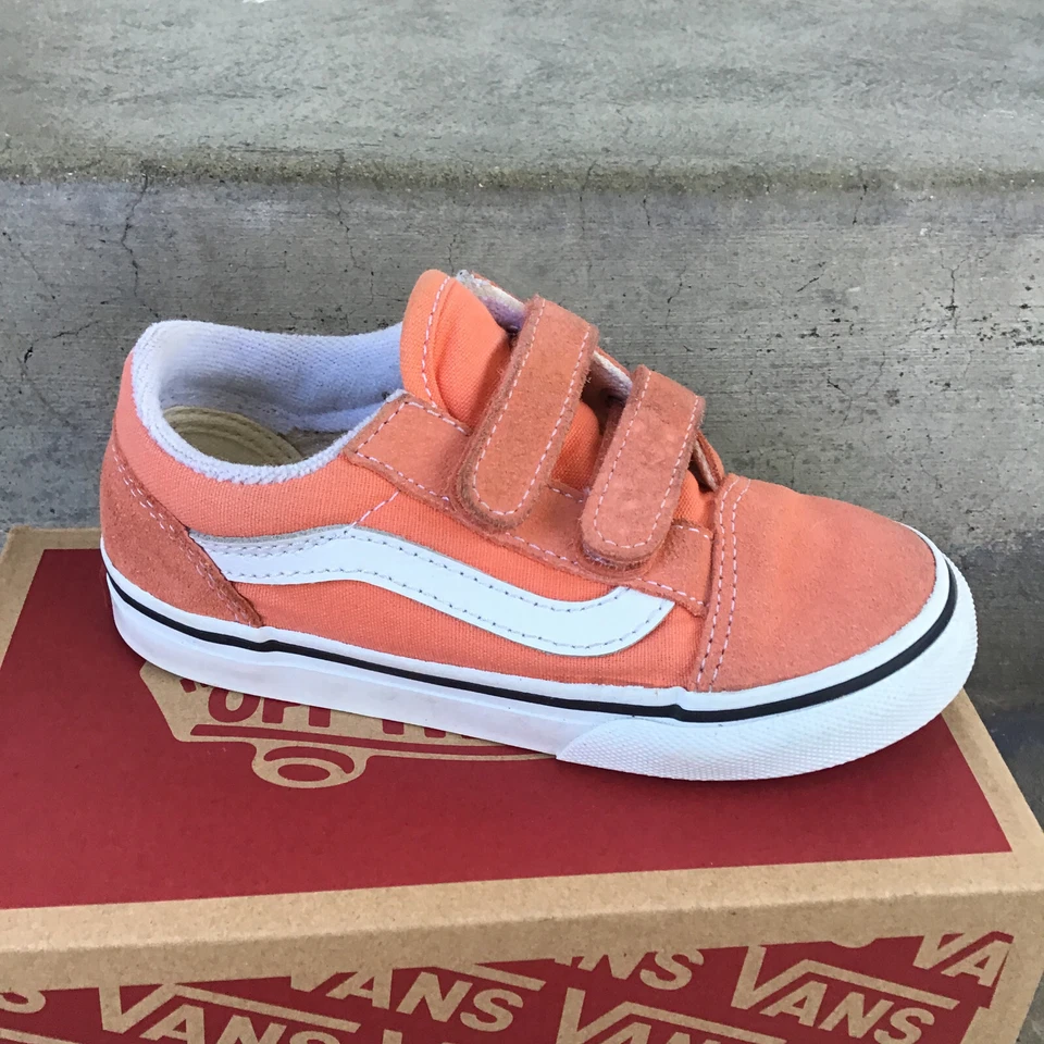 Zapatilla deportiva Vans Old Skool V True blanca/melón bebé niño talla 9,5 con caja Foto 3 de 4