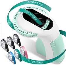 Dymo Embossing Label Maker with 6 Color Label Tapes 3/8" Dymo Omega Xpress Maker