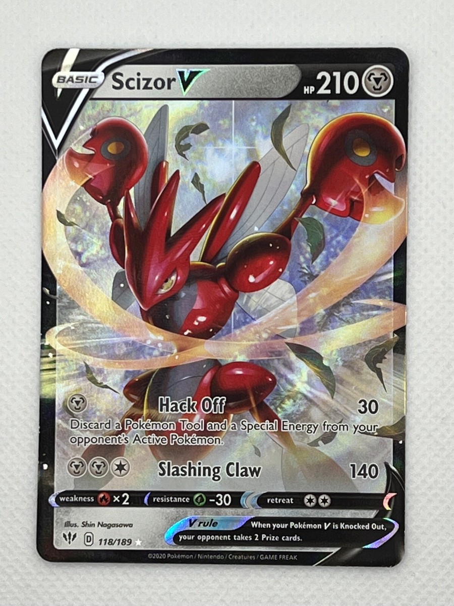 Pokemon TCG Card Darkness Ablaze Scizor V 118/189 Full Art Holo