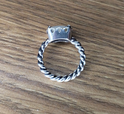 🤍 Pandora Silver Ring White Mother Of Pearl Twist Rope 190828MP Size 56 🤍 - Picture 6 of 17