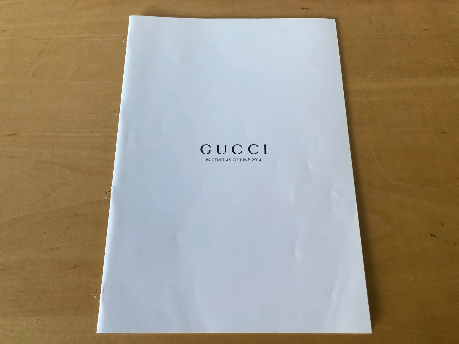 Note Presse   Gucci   Bijoux Collection   Price List June 2014   English