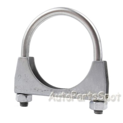 2.5 Inch 304 Stainless Steel U-Bolt Muffler Clamp - Exhaust Saddle Clamp, 3-Month Warranty
