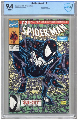 Spider-Man # 13   CBCS   9.4   NM   White pgs  8/91  Morbius App.  Spider-Man #1
